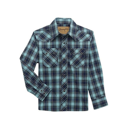 Boys Retro Long Sleeve Snap Shirt