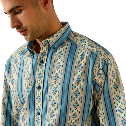 Men's Casual Southwest Long Sleeve Snap Shirt