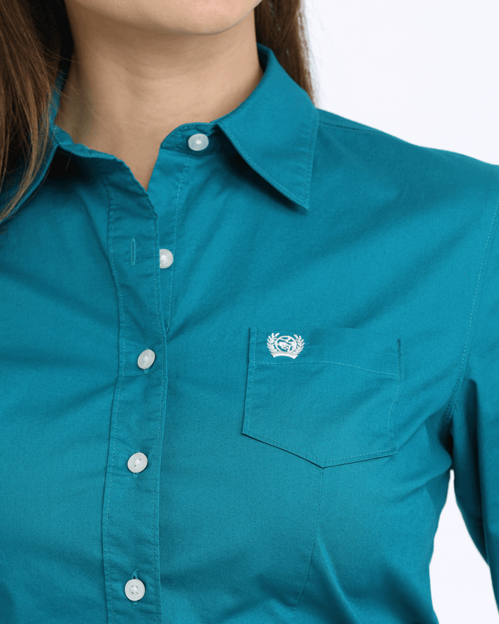 Women's Long Sleeve Solid Button Up
