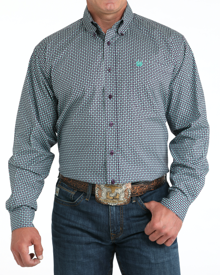 Men's Stretch Classic Fit Button-Down Western Shirt