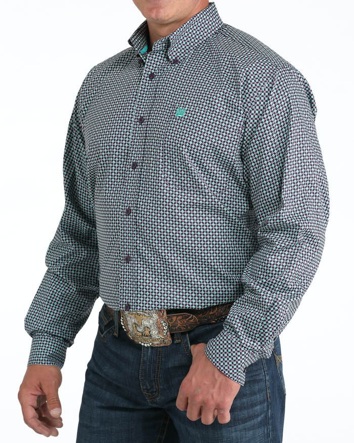 Men's Stretch Classic Fit Button-Down Western Shirt