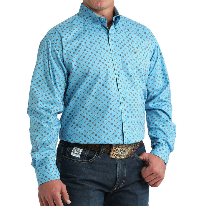 Men's Cinch Geo Print Long Sleeve Button Down Shirt