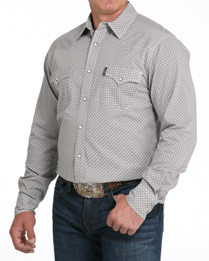 Men's Modern Fit Button-Down Western Shirt