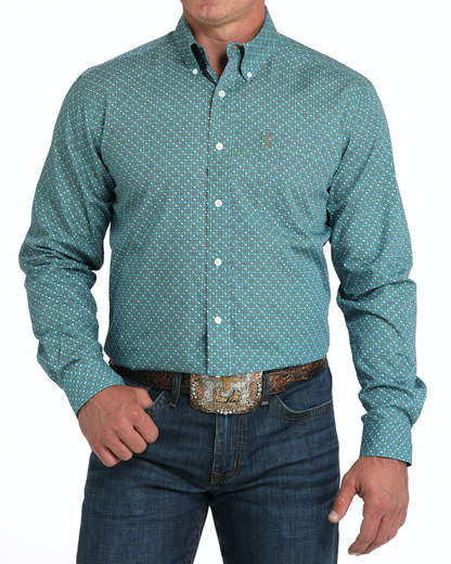 Men's Modern Fit Button-Down Western Shirt