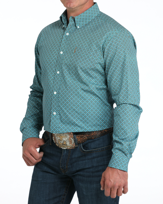 Men's Modern Fit Button-Down Western Shirt