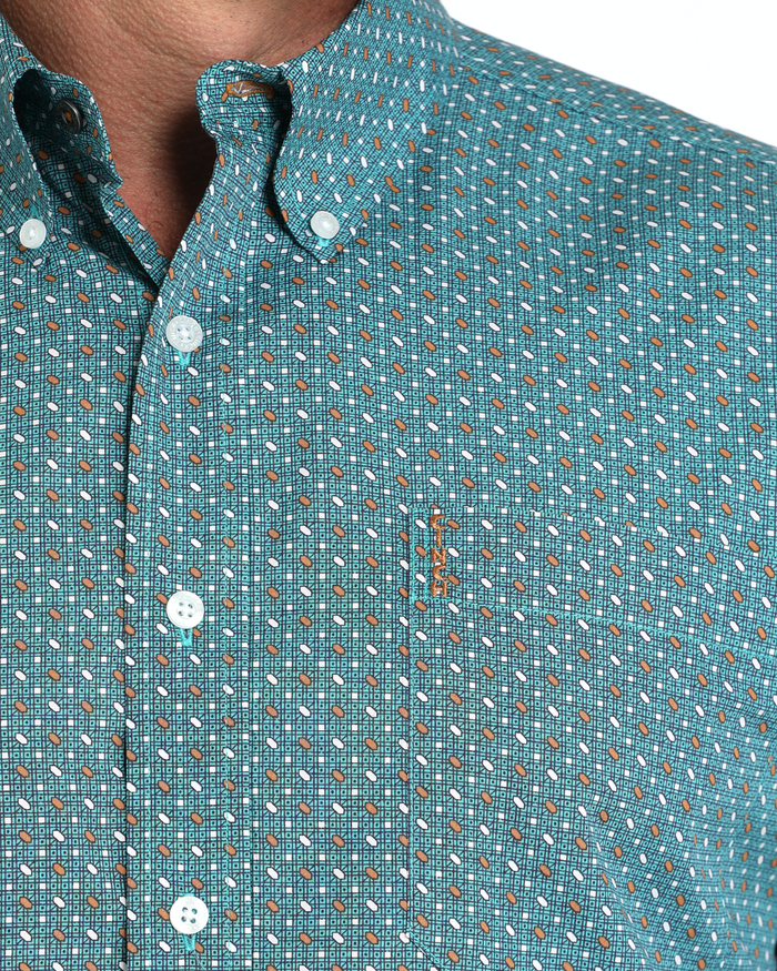 Men's Modern Fit Button-Down Western Shirt