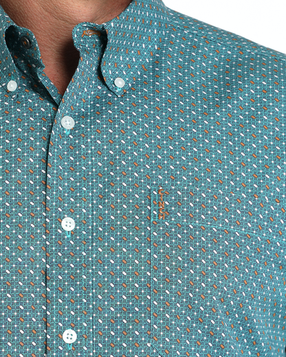 Men's Modern Fit Button-Down Western Shirt