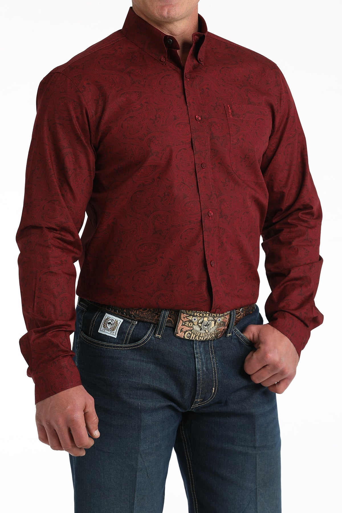 Men's Long Sleeve Print Modern Shirt