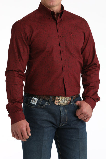 Men's Long Sleeve Print Modern Shirt
