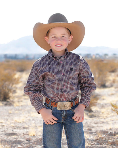 Boy's Long Sleeve Print Western Shirt
