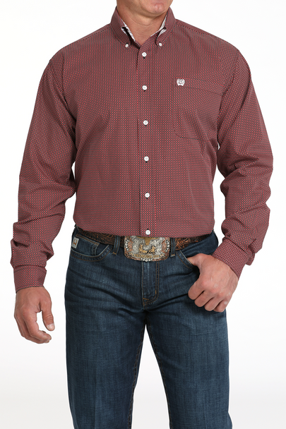 Men's Long Sleeve Western Print