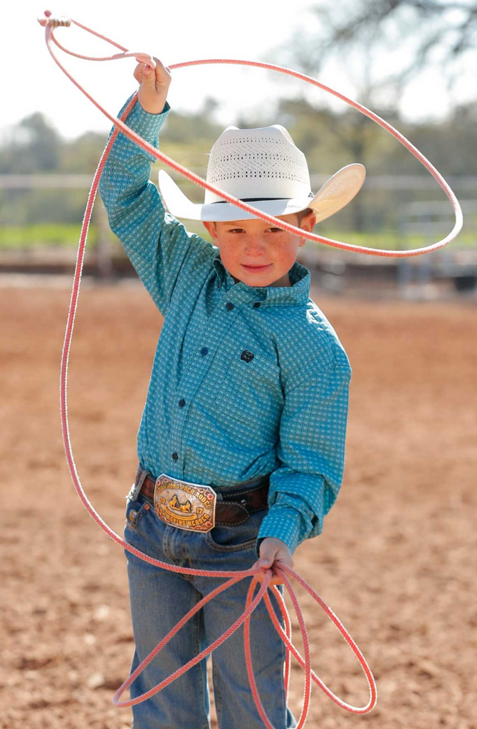 Boy's Long Sleeve Print Western Shirt