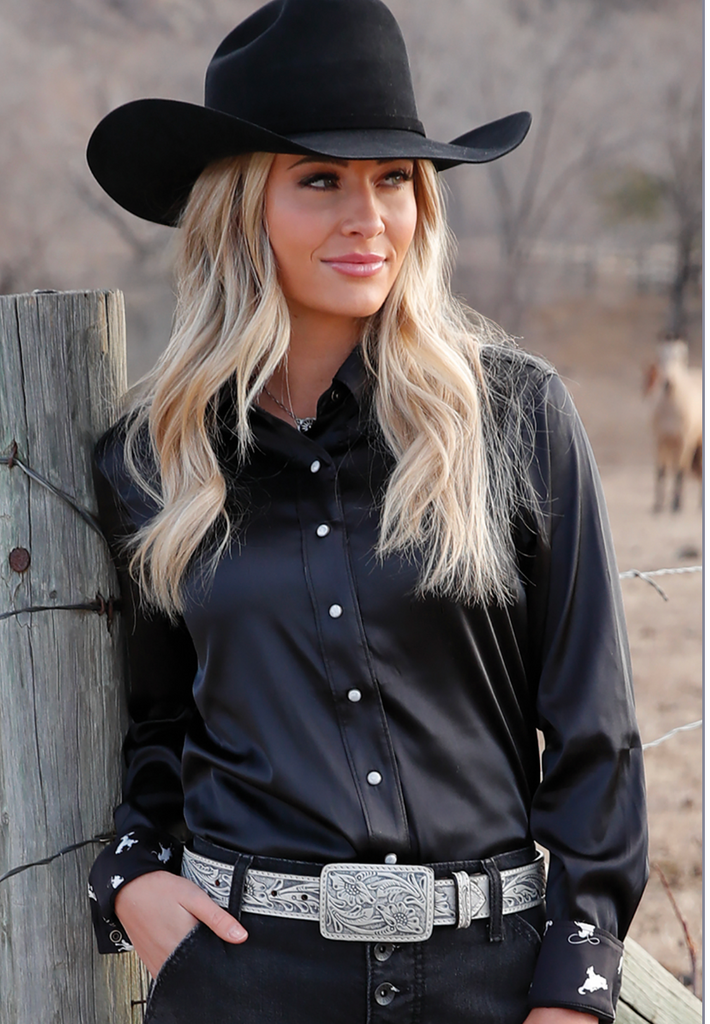 Women's Cruel Denim Satin Long Sleeve Shirt
