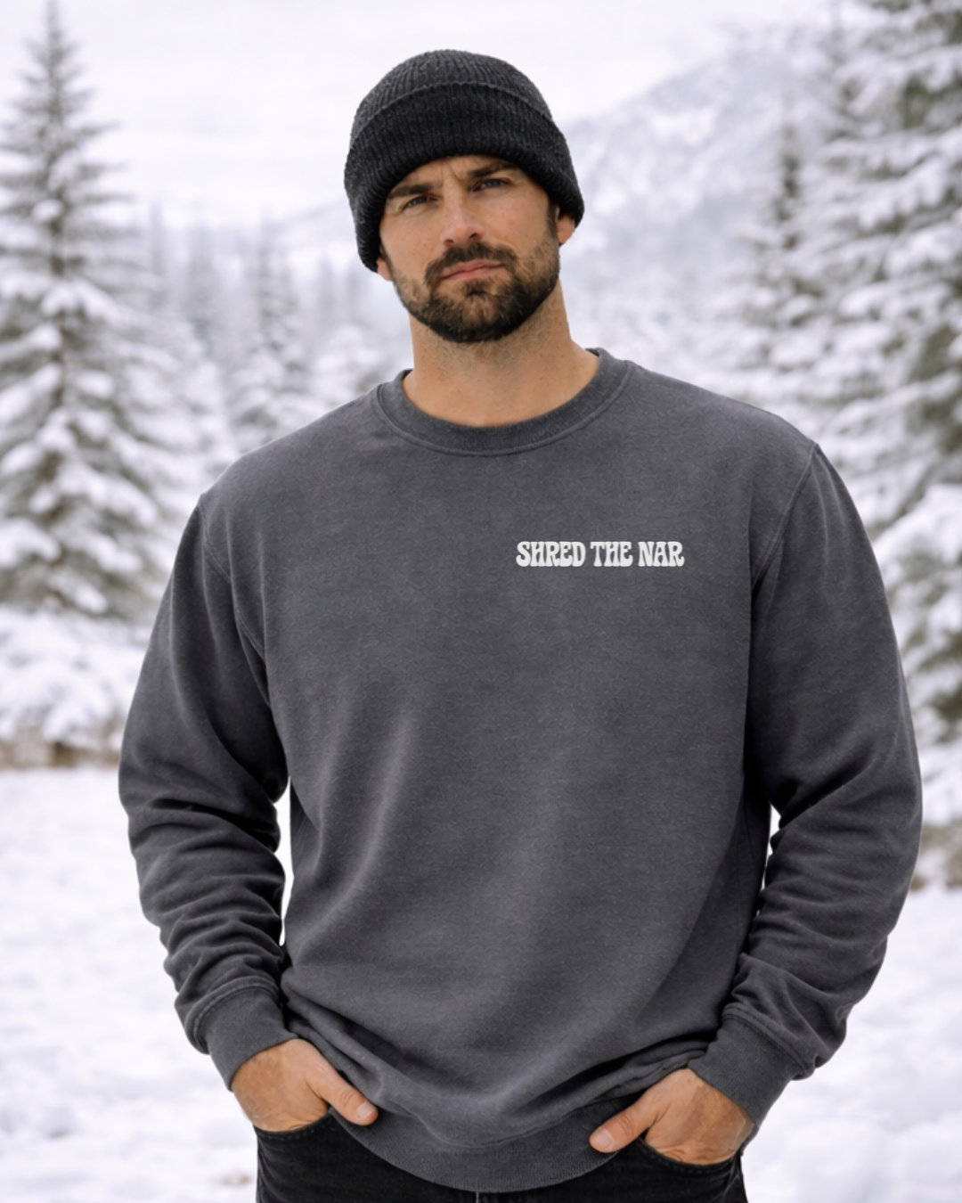 Shred the Nar Crewneck Graphic Sweatshirts