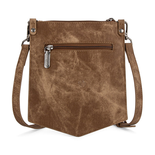 Wrangler W Stitch Water Repellent Pocket Crossbody Brown