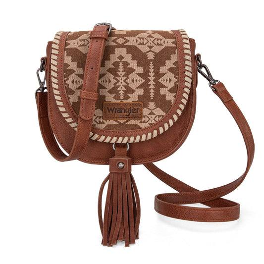 Wrangler Southwestern Print Saddle Bag Brown