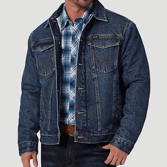 Men's Retro Sherpa Lined Denim Jacket