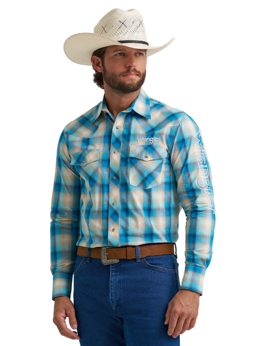 Men's Long Sleeve Logo Plaid