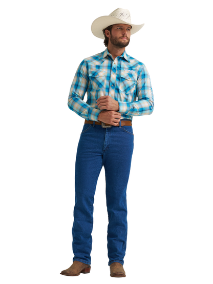 Men's Long Sleeve Logo Plaid