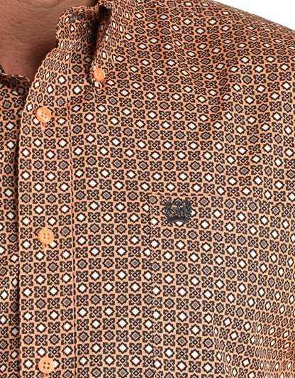 Men's Long Sleeve Western Print