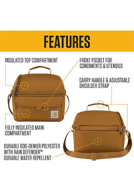 Insulated 12 Can Two Compartment Lunch Cooler