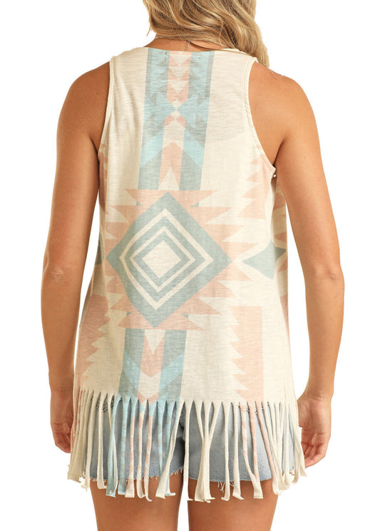 Aztec Fringe Cardigan