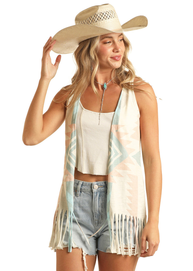 Aztec Fringe Cardigan