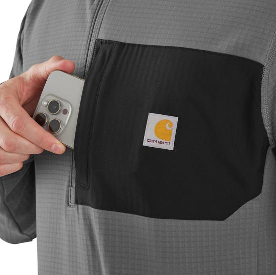 Relaxed Fit 1/2 Zip Mock Neck Shirt