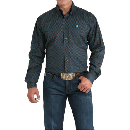 Men's Long Sleeve Western Print