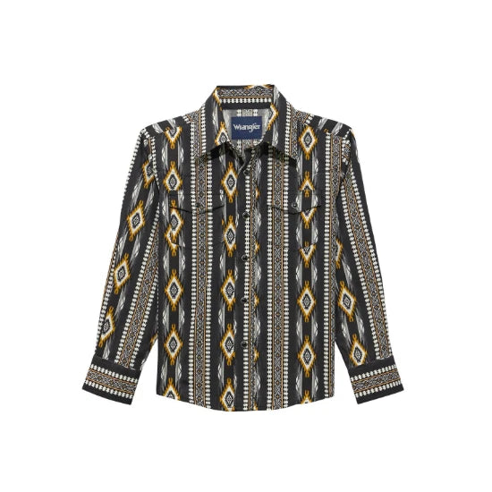Boy's Checotah Long Sleeve Aztec Snap Shirt