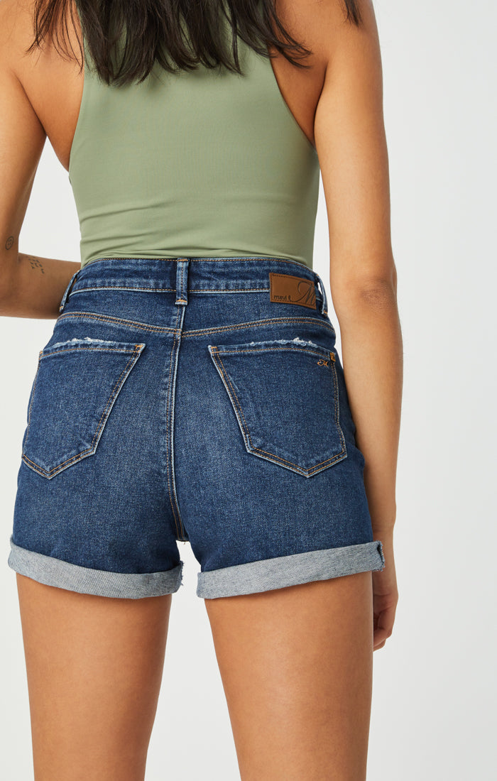 Ella Dark Brushed Vintage Shorts