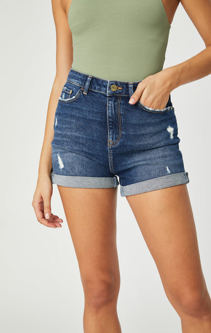 Ella Dark Brushed Vintage Shorts